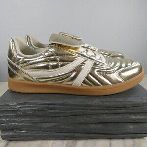 New Steve Madden Womens Madrid Gold Metalic Sneaker 9.5